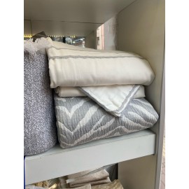 Apricitas HOME Timeless Prime Set Londa Gri Çift Kişilik Battaniyeli Ve Yatak Örtülü %100 Pamuk Nevresim Takım
