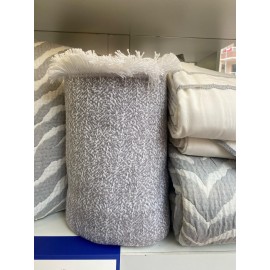 Apricitas HOME Timeless Prime Set Londa Gri Çift Kişilik Battaniyeli Ve Yatak Örtülü %100 Pamuk Nevresim Takım